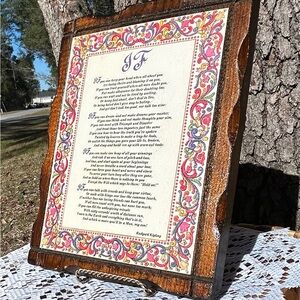 Handmaid vintage framed print of Rudyard Kipling's poem